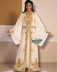AWAIS HOUSE Embroidery Dubai Georgette <b>Kaftan</b> 2025 Modest Open Matching Hijab Women Muslim Islamic Ramadan Solid Daily <b>Plus</b> <b>Size</b> - Product Image 5