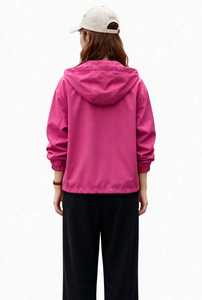 Oneten Apparel <b>Pink</b> Hooded Zip up Jacket Unisex Regular Sleeve Loose Fit Solid Pocket Casual Winter Coat Front Logo Polyester - Product Image 4