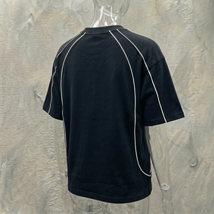 Camiseta de Manga Corta Extra Grande para Hombre Snowgrace con Ribete en Contraste, Estilo Deportivo, Tejido Jersey, Cuello Redondo, Diseño con Letras Impresas - Product Image 6