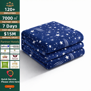 Wholesale Flannel Bed Blanket <b>Sets</b> Custom Hotel Logo Bulk Order King Size Queen Size Warm Bedroom Blankets for Guest House - Product Image 3
