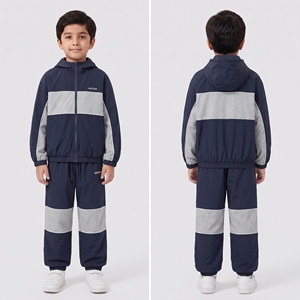 ผู้จัดจำหน่ายขายส่งเสื้อแจ็คเก็ตเด็กชายแบบซิปเต็มตัว แห้งเร็ว ผลิตจากโพลีเอสเตอร์ ลายทาง ชุดกีฬา - Product Image 6