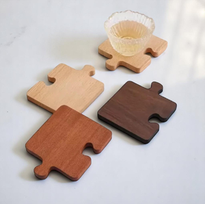 100% Natural wood Puzzle Coaster Elegant For Drink Mat <b>Table</b> Surface <b>Protection</b> For Home Bar Cafe Gifts For Sale - Product Image 4