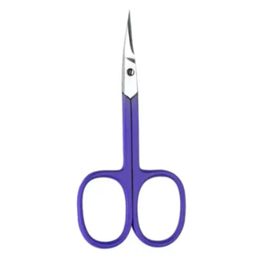 Ciseaux de manucure de précision en acier inoxydable, lame droite, pointe acérée, coupe-cuticules, outil de beauté durable, manche violet - Product Image 2