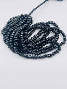 Perles Rondelles Facettées en Spinelle Noire Naturelle Grade AAA 7-8mm, Fil de 16 Pouces, Pierres Précieuses en Vrac pour Bijoux, Fournisseur Chinois en Gros - Product Image 2