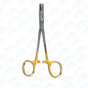 Porte-aiguille Olsen Hegar de style récent pour la chirurgie, 14 cm avec anneaux plaqués or, porte-aiguille Tc Olsen Hegar - Product Image 6