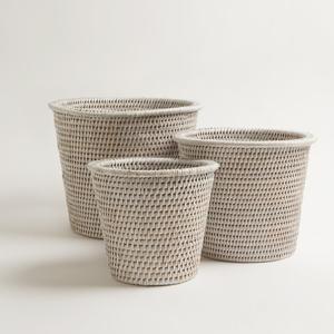 Panier à fleurs pas cher, pot en rotin, support pour pot, décoration de jardin intérieur/extérieur - Product Image 6