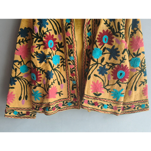 Hand Embroidered Floral Jacket Women Mandarin Collar Full Sleeve Spring Bohemian Style Cotton Woven Prairie Chic <b>gift</b> <b>for</b> <b>her</b> - Product Image 6