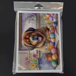 Paquete de decoraciones de Pascua de mastín tibetano caprichoso 8 tarjetas de notas A7 en blanco con sobres tamaño 5x7 para fines de felicitación - Product Image 3