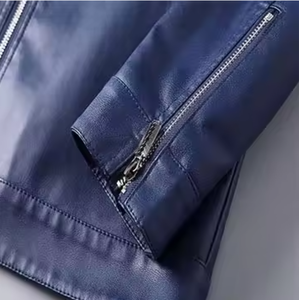 เสื้อแจ็คเก็ตหนังแท้สำหรับผู้ชาย สวมใส่สบาย ทรงเข้ารูป ระบายอากาศได้ดี คอตั้ง เหมาะสำหรับฤดูหนาว สไตล์ไฮสตรีท - Product Image 6