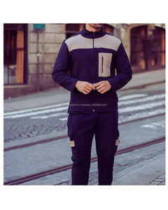 Ensemble de vêtements de sport d'hiver pour homme sur mesure OEM, respirant, jogging à capuche, vêtements de sport de gym, réversible, 2 pièces, gants de course, plus uni - Product Image 1