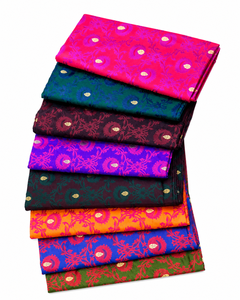 Tissu en soie brodée de qualité supérieure, motif floral, tissage Zari, pour robes, sari, lehenga, chemisiers, dupatta, vêtements de mariage - Product Image 5