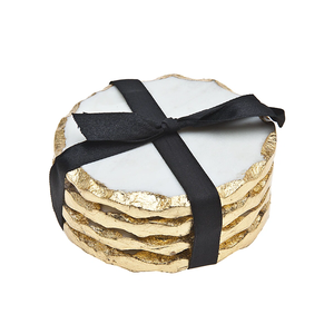 Luxury Marble <b>Drink</b> <b>Coasters</b> with Non Slip Base Table Protection for Coffee Cups and Glasses - Product Image 1