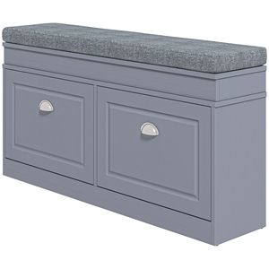 Scarpiera/Armadietto Moderno Grigio in Bambù con 2 Cassetti per 8 Paia, Ideale per l'Ingresso - Product Image 1