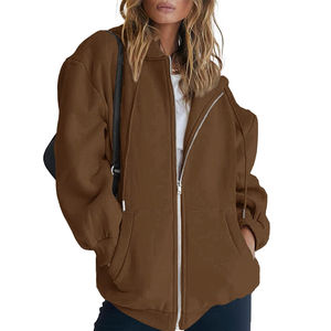 Hoodies à fermeture éclair pour femmes, respirants, à manches longues, style streetwear, surdimensionnés, personnalisables, parmi les plus vendus pour l'hiver - Product Image 4