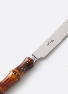 Juego de cubiertos de acero inoxidable con mango de resina de bambú Tera Bamboo Resin para cenas, banquetes, catering, restaurantes y bodas. - Product Image 2