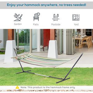 Soporte Ajustable de Metal para Hamaca, para Uso en Interiores y Exteriores, Estructura de Hierro Negro, Tela de Algodón, Portátil y Resistente - Product Image 6