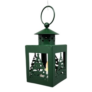 Farol Clásico de Metal y Vidrio con Acabado Verde, Tendencia 2026, Venta Directa de Fábrica, para Decoración de Jardín - Product Image 1