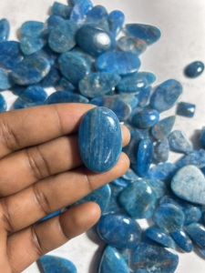 Lote de Apatita Azul Natural al Por Mayor – Gema Suelta de Calidad AAA, Cabujón Pulido Liso para la Fabricación de Joyas - Product Image 2