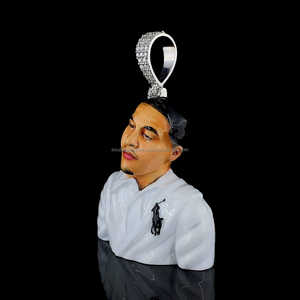 Personnalisé 2 pouces 3 pouces 3D mémoire Photo pendentif personnalisé caution Vvs Moissanite diamant pendentif 925 argent émail pendentif - Product Image 3