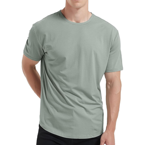 T-shirts formels pour hommes de qualité supérieure, 100 % coton, col rond, logo personnalisé, design tendance, coupe ample, anti-boulochage, vêtements d'extérieur, prix compétitif - Product Image 1