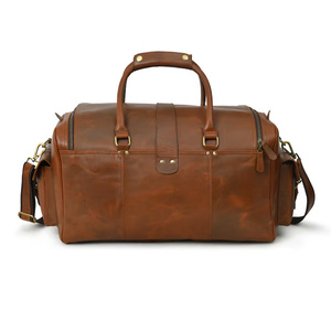 Sac de voyage en cuir personnalisé à prix de gros abordable, sac de week-end vintage haut de gamme en cuir véritable pour hommes - Product Image 1