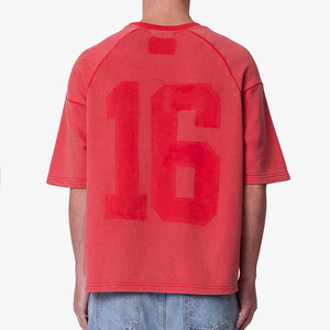 <b>Hip</b> Hop Style 100% Cotton Double Layer Long Sleeve Unisex T Shirt Oversized Sports Team Custom Print Logo Drop Shoulder Jersey - Product Image 4
