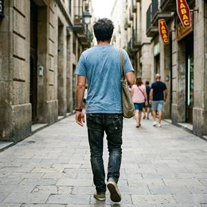 Camiseta Personalizada al por Mayor para Hombre, 100% Algodón Puro, Estilo Vintage, Color Azul Claro Deslavado, Camiseta Urbana - Product Image 3