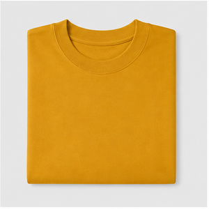Camiseta de Manga Corta Oversize para Hombre, de Algodón Hilado, Color Dorado Mostaza, Modelo MTS-OVR-0033 - Product Image 5