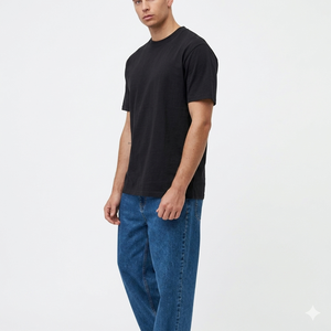 T-shirt Premium à manches courtes col rond pour homme en coton, couleur unie, respirant, tissu doux, coupe classique, pour l'été et le quotidien - Product Image 1