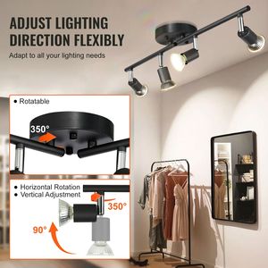 Kit di Illuminazione a LED da 24,8 Pollici con 4 Bracci Rotanti, Faretto da Soffitto da 30W, Certificato SAA, Corpo Lampada in PC - Product Image 4