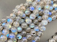 Chaîne de perles d'opale arc-en-ciel naturelles |   Perles lisses pour la fabrication de bijoux |   RUHAN GEMS |   Tailles mixtes 4mm-10mm, couleurs changeantes/effet feu