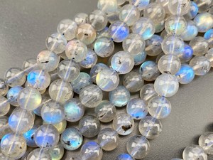 Cadena de cuentas redondas de piedra lunar arcoíris natural |   Cuentas Sueltas de Piedras Preciosas Lisas para la Fabricación de Joyas |   Categoría 4mm 6mm 8mm 10mm - Product Image 3