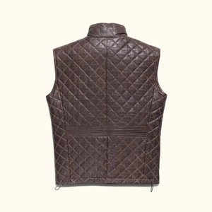 Highlands <b>Quilted</b> Leather Vest for Men – Premium Padded Stylish <b>Winter</b> Waistcoat Sleeveless Jacket - Product Image 4