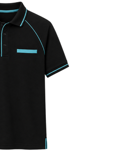 Camiseta Polo Deportiva para Hombre, Color Negro y Azul Cielo, Personalizada por el Fabricante, Transpirable, Informal, para Golf, Ajuste Atlético, Prenda Premium para Verano - Product Image 4