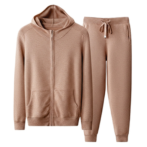 Conjunto Deportivo Personalizado de Alta Calidad en Poliéster/Algodón con Rayas, Sudadera con Cierre Regular y Bordado, Pantalones Deportivos Casuales para Hombre, Transpirables y Elásticos en Cuatro Direcciones - Product Image 5