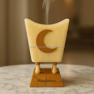 Brûleur d'encens artisanal en bois et résine époxy, élégant porte-bakhoor, accessoire de décoration arabe pour la maison - Product Image 4