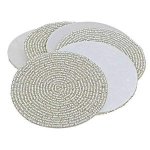 Sous-verres élégants en cristal perlé résistants aux rayures pour la décoration de mariage, accent moderne pour la maison, article promotionnel de qualité supérieure - Product Image 2