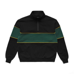 OEM Service Winter Half <b>Zip</b> Sweatshirts High Quality Applique Embroidery Plain Dyed Stand Collar Breathable Men's <b>Zip</b> <b>Up</b> <b>Hoodies</b> - Product Image 5