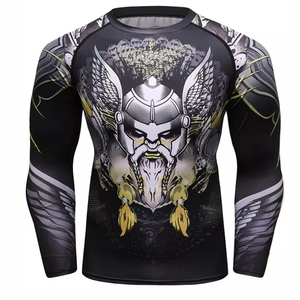 High Quality Gym Fitness Running <b>Shirts</b> <b>Compression</b> Digital Print <b>Custom</b> Men's Long Sleeve T-<b>Shirts</b> BJJ Gi Rash Guards Anti-Uv - Product Image 4