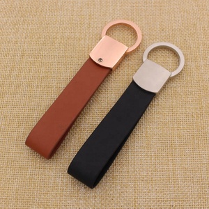 Vente en gros de porte-clés en cuir PU noir classique, porte-clés en cuir rétro, porte-clés en cuir avec logo de marque personnalisé - Product Image 2