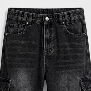 Jeans Cargo de Mezclilla para Hombre, Cintura Media, Corte Regular, Lavado a la Piedra, Desgastado, Tejido de Algodón, Estilo Urbano, para Primavera y Otoño - Product Image 4