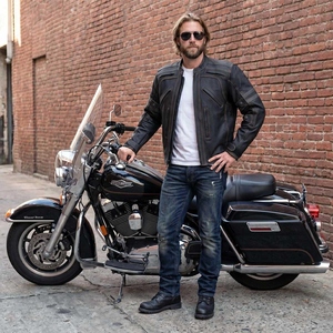 Veste de moto en cuir de vache véritable pour homme, style vintage Cafe Racer, veste de protection en cuir pour motard, OEM - Product Image 4