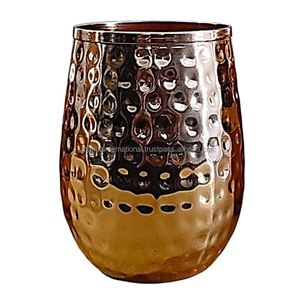 Verre à boire en cuivre pur martelé avec finition noire et polie pour la consommation et l'utilisation en cuisine, gobelet en cuivre anti-fuite - Product Image 6