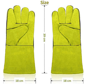Gants de travail de soudeur en cuir de vachette robuste, manchette longue, pour soudure à l'arc - Vente chaude - Product Image 3