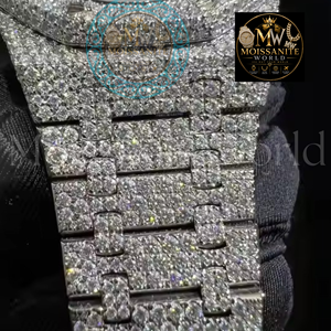 Reloj de Acero Inoxidable con Diamantes de Moissanita y Piedras Brillantes Estilo Hip Hop para Hombres, Artistas Musicales y Creadores de Tendencias - Product Image 2