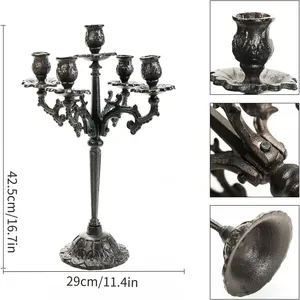 Handmade Iron <b>Candle</b> <b>Holder</b> Antique <b>Bronze</b> Decorative Candlestick Stand for Vintage Wedding Banquet Home Hotel Decoration - Product Image 6
