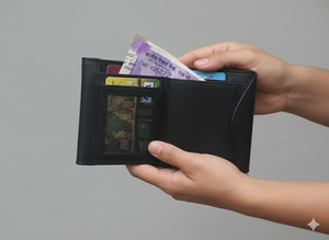 Wriza Everyday Minimalist Black Goat Leather Ladies Purse Premium Compact <b>Wallet</b> 3 Card Slots 2 Pockets <b>Small</b> Fashion Women Bag - Product Image 5