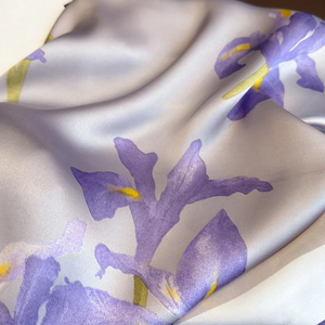 Purple Luxury Floral Print 70cm Silk Square Scarf Women Soft <b>Satin</b> Hairband Hands Bag Ribbons Foulard Neckerchief <b>Headband</b> Hijab - Product Image 6