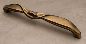Poignée de porte en forme de feuille torsadée, finition bronze antique, longue poignée de meuble au contour fluide, quincaillerie décorative pour meubles - Product Image 5