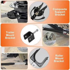 Soporte de motor fueraborda ajustable de acero resistente de 28-40 pulgadas con correa de goma amortiguadora y 2 accesorios - Product Image 2